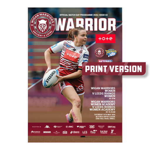 2026 #W03 Wigan Warriors Women v Leeds Rhinos Betfred Super League & Academy 16.05.26 Printed Programme