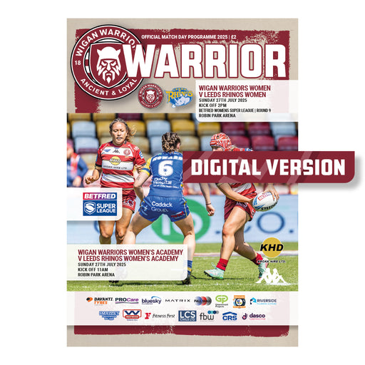 2025 #W04 Wigan Warriors Women v Leeds Rhinos Betfred Super League 27.07.25 Digital PDF Programme