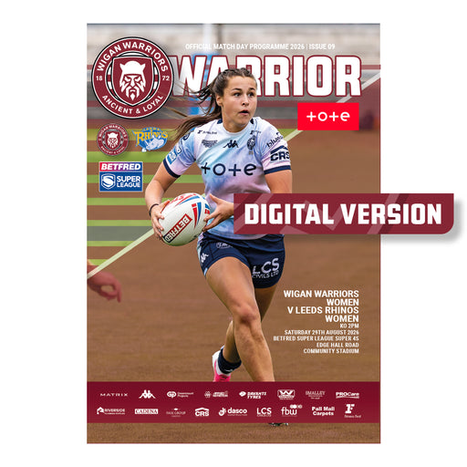 2026 #W09 Wigan Warriors Women v Leeds Rhinos Betfred Super League 29.08.26 Digital PDF Programme