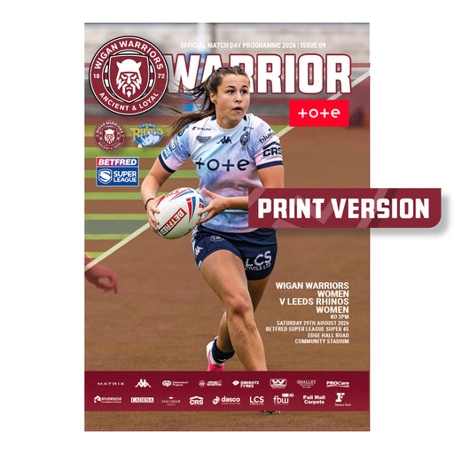2026 #W09 Wigan Warriors Women v Leeds Rhinos Betfred Super League 29.08.26 Printed Programme