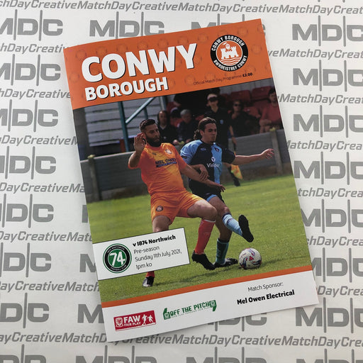 2021/22 #01 Conwy Borough v 1874 Northwich Preseason Friendly 11.07.21 Programme