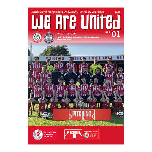 2022/23 #01 Ashton United v South Shields NPL 16.08.22 Programme