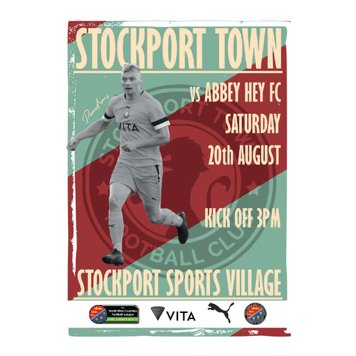 2022/23 #01 Stockport Town v Abbey Hey NWCFL 20.08.22 Printed Programme