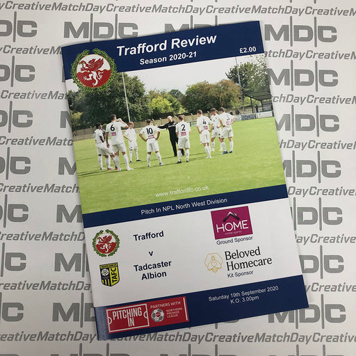 Trafford v Tadcaster Albion Programme