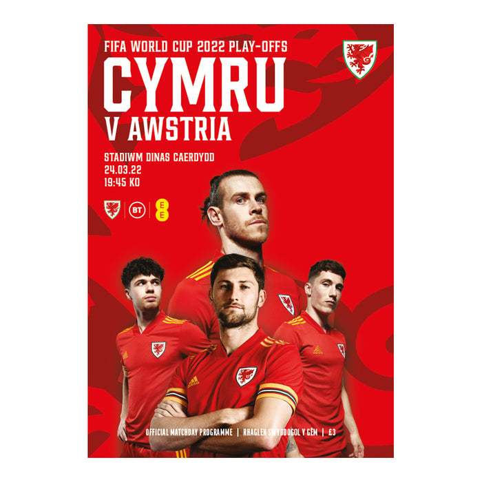 2022 #01 Cymru (Wales) v Austria FIFA World Cup 2022 European Qualifying Play-Off Semi Final Path A 24.03.22 Printed Programme