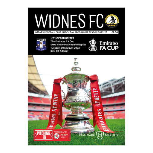 2022/23 #01 Widnes v Winsford United FA Cup EP Replay 09.08.22 Printed Programme