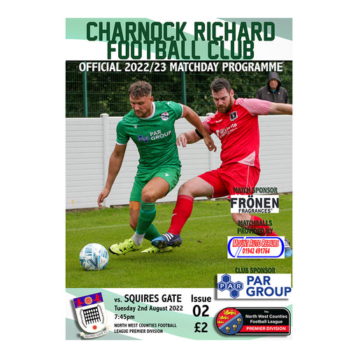 2022/23 #02 Charnock Richard v Squires Gate 02.08.22 NWCFL Programme
