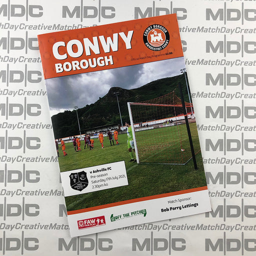 2021/22 #02 Conwy Borough v Ashville Preseason Friendly 17.07.21 Programme