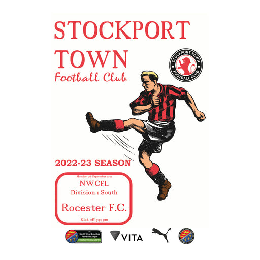 2022/23 #02 Stockport Town v Rocester NWCFL 05.09.22 Printed Programme