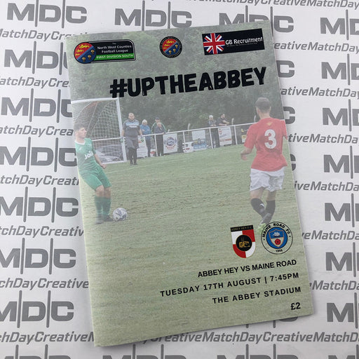 2021/22 #03 Abbey Hey v Maine Road 17.08.21 NWCFL Programme