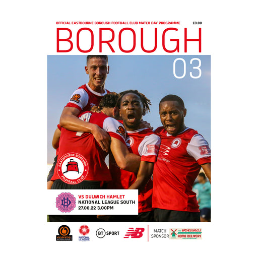 2022/23 #03 Eastbourne Borough v Dulwich Hamlet National League South 27.08.22 Printed Programme
