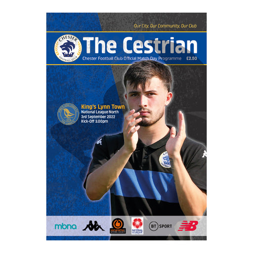 2022/23 #05 Chester v Kings Lynn Town National League North 03.09.22 Printed Programme