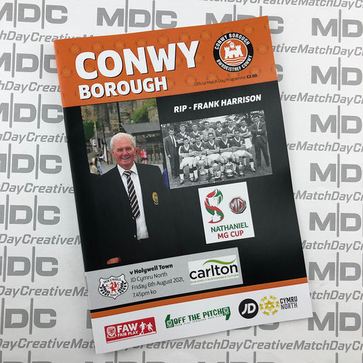 2021/22 #05 Conwy Borough v Holywell Town 06.08.21 Nathaniel MG Cup Programme