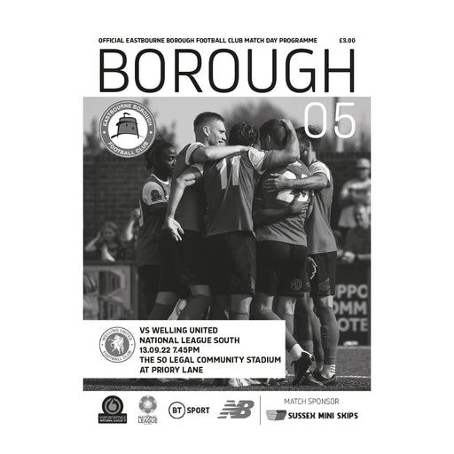2022/23 #05 Eastbourne Borough v Welling United National League South 13.09.22 Printed Programme
