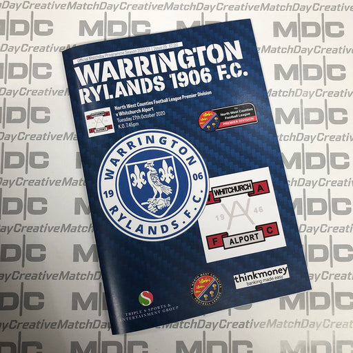 Warrington Rylands v Whitchurch Alport Programme