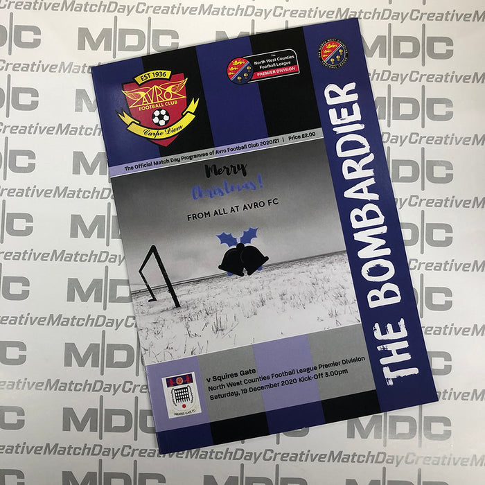 2020/21 #06 Avro v Squires Gate NWCFL 18.12.20 Programme