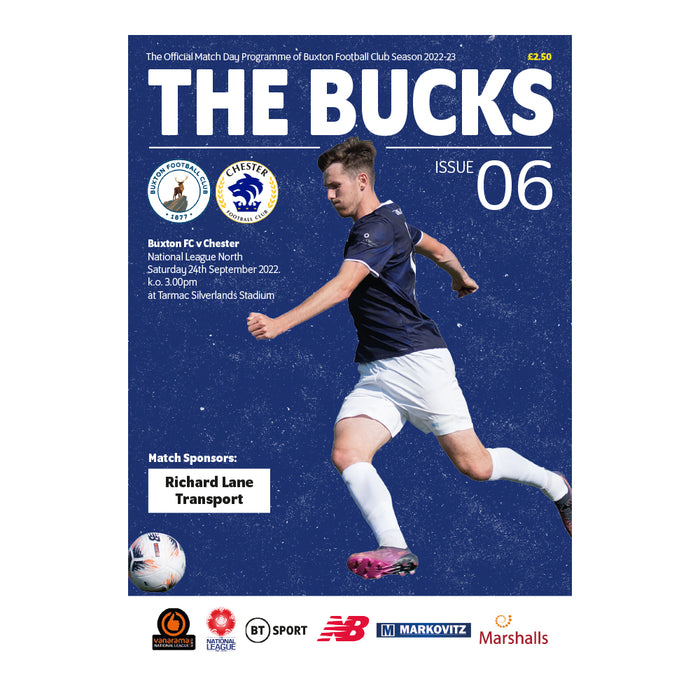 2022/23 #06 Buxton v Chester National League North 24.09.22 Programme
