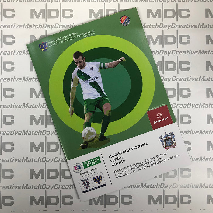 2020/21 #06 Northwich Victoria v Bootle NWCFL 18.12.20 Programme