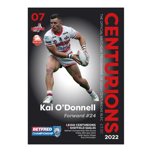 2022 #07 Digital Leigh Centurions v Sheffield Eagles 29.04.22 Betfred Championship Rugby League Digital PDF Programme