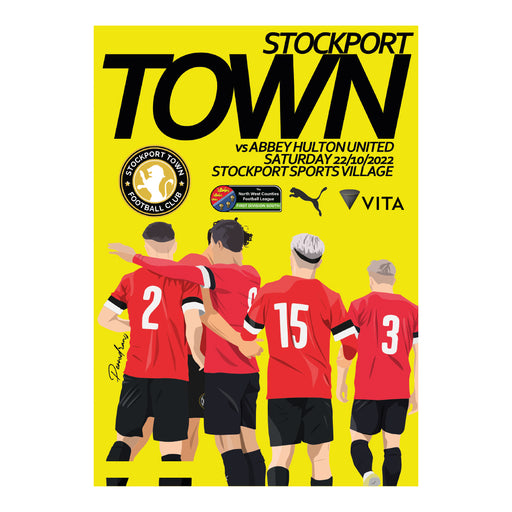 2022/23 #07 Stockport Town v Abbey Hulton United NWCFL 22.10.22 Printed Programme