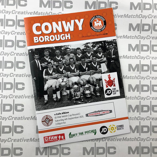 2021/22 #08 Conwy Borough v Cefn Albion 04.09.21 JD FAW Welsh Cup Programme