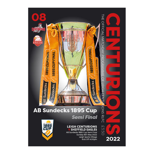 2022 #08 Digital Leigh Centurions v Sheffield Eagles 08.05.22 AB Decks 1895 Cup Semi Final Rugby League Digital PDF Programme