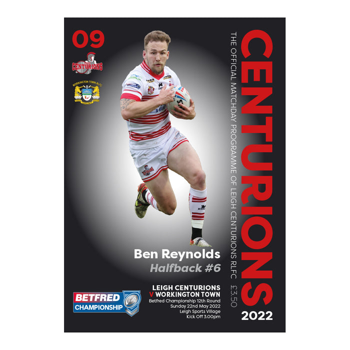 2022 #09 Digital Leigh Centurions v Workington Town 22.05.22 Betfred Championship Rugby League Digital PDF Programme
