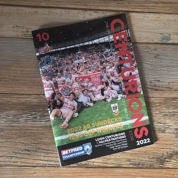 2022 #10 Digital Leigh Centurions v Halifax Panthers 05.06.22 Betfred Championship Rugby League Digital PDF Programme