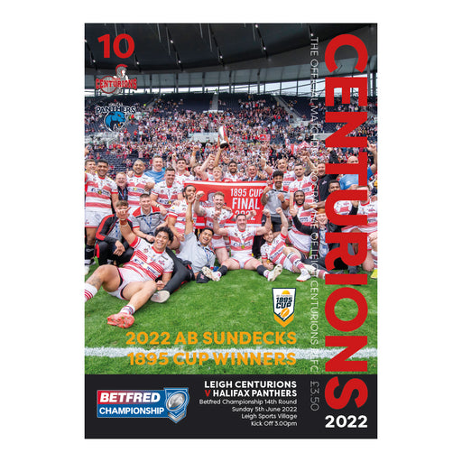 2022 #10 Leigh Centurions v Halifax Panthers 05.06.22 Betfred Championship Rugby League Printed Programme