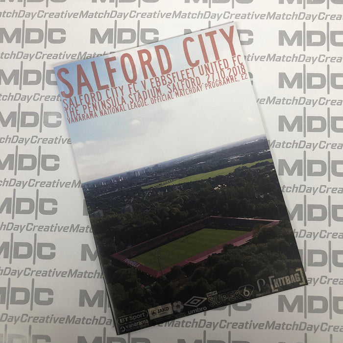 2018/19 #10 Salford City v Ebbsfleet United National League 27.10.18 Programme