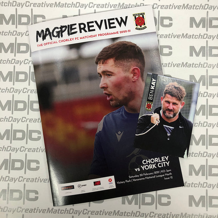 2020/21 #12 Chorley v York City National League North 20.02.21 Printed Programme with free card