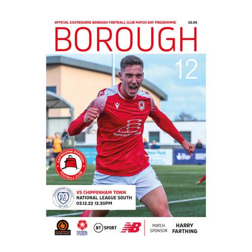 2022/23 #12 Eastbourne Borough v Chippenham Town National League South 03.12.22 Printed Programme