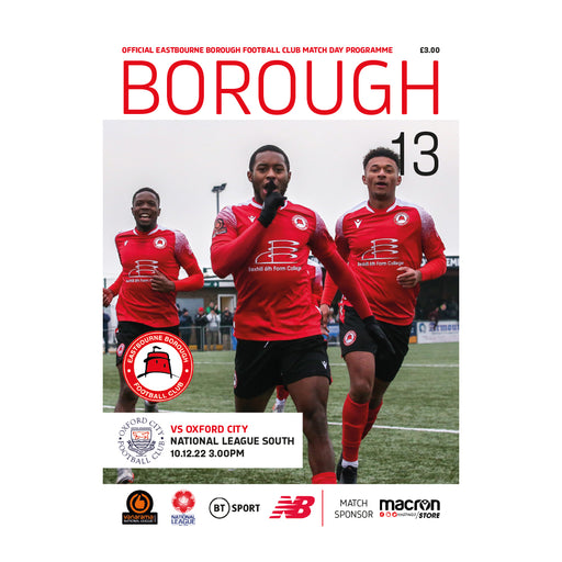 2022/23 #13 Eastbourne Borough v Oxford City National League South 10.12.22 Printed Programme