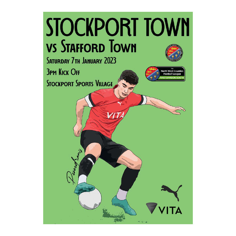 2022/23 13 Stockport Town v Stafford Town NWCFL 07.01.23 Printed Prog