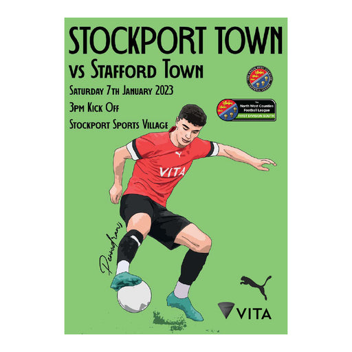 2022/23 #13 Stockport Town v Stafford Town NWCFL 07.01.23 Printed Programme