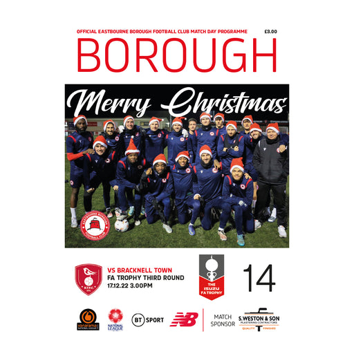 2022/23 #14 Eastbourne Borough v Bracknell Town FA Trophy 17.12.22 Printed Programme