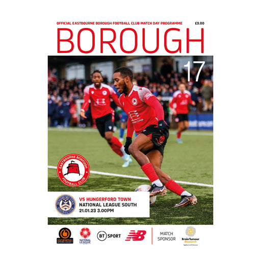 2022/23 #17 Eastbourne Borough v Hungerford Town National League South 21.01.23 Printed Programme