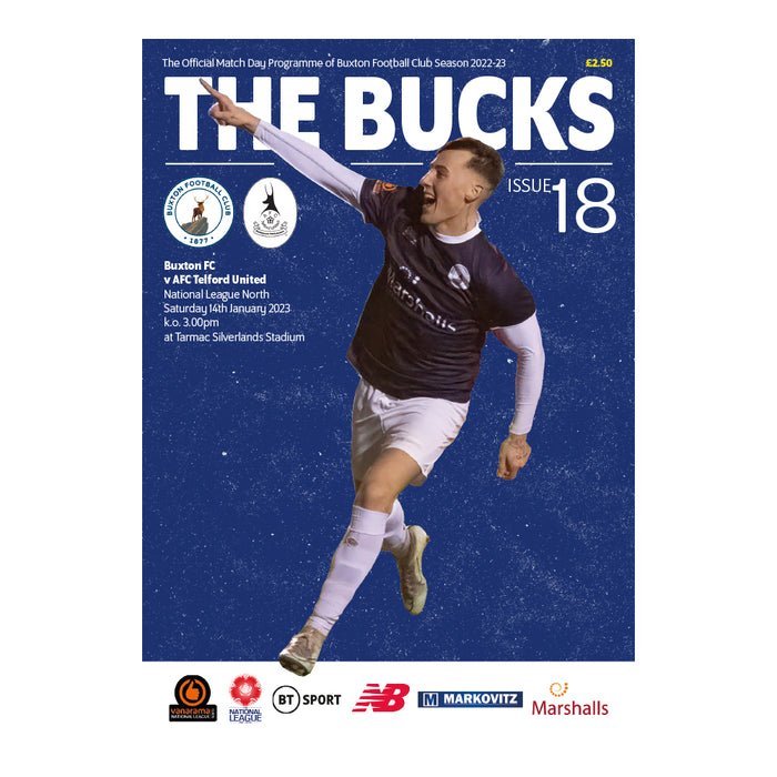 2022/23 #18 Buxton v AFC Telford United National League North 14.01.23 Programme