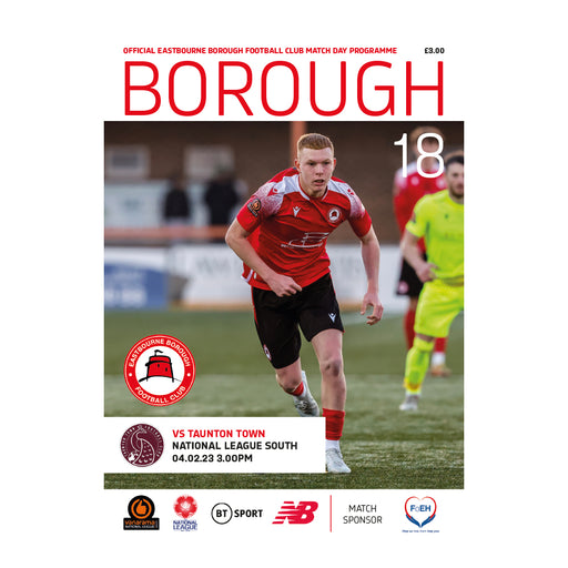 2022/23 #18 Eastbourne Borough v Taunton Town National League South 04.02.23 Printed Programme