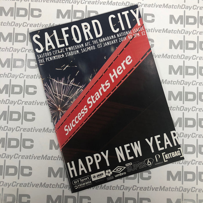 2018/19 #18 Salford City v Wrexham National League 01.01.19 Programme