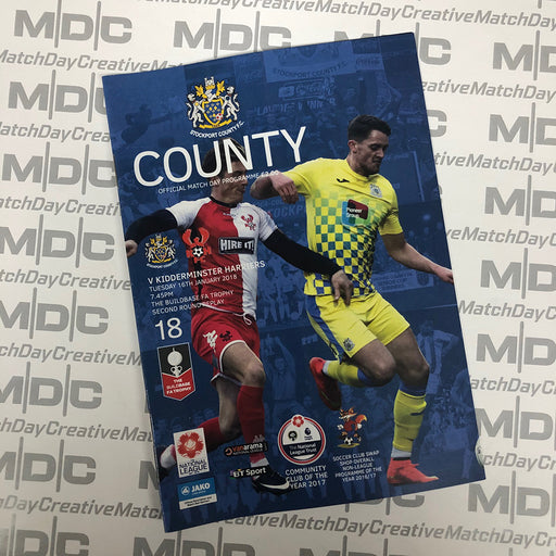Stockport County v Kidderminster Harriers FA Trophy Programme