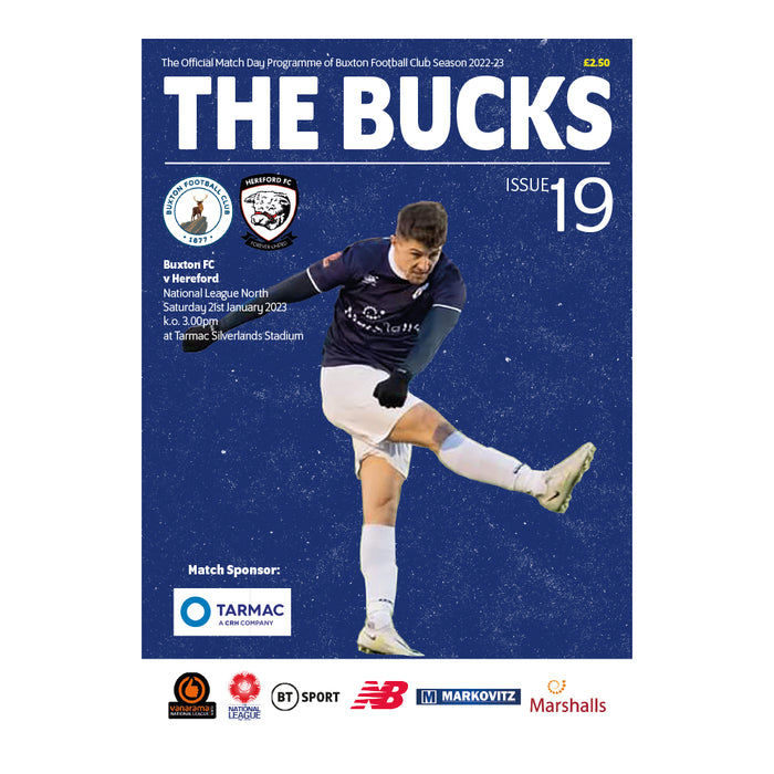2022/23 #19 Buxton v Hereford National League North 21.01.23 Programme
