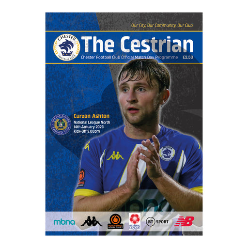 2022/23 #19 Chester v Curzon Ashton National League North 14.01.23 Printed Programme