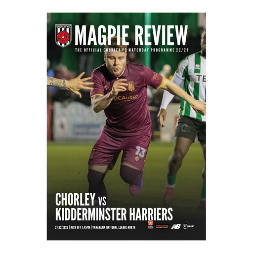 2022/23 #19 Chorley v Kidderminster Harriers National League North 21.02.23 Printed Programme