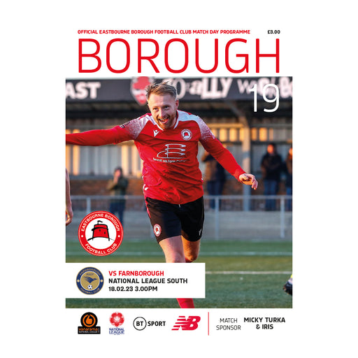 2022/23 #19 Eastbourne Borough v Farnborough National League South 18.02.23 Printed Programme