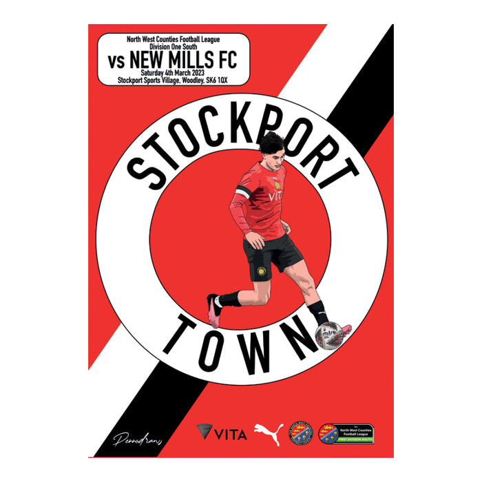2022/23 #19 Stockport Town v New Mills NWCFL 04.03.23 Printed Programme