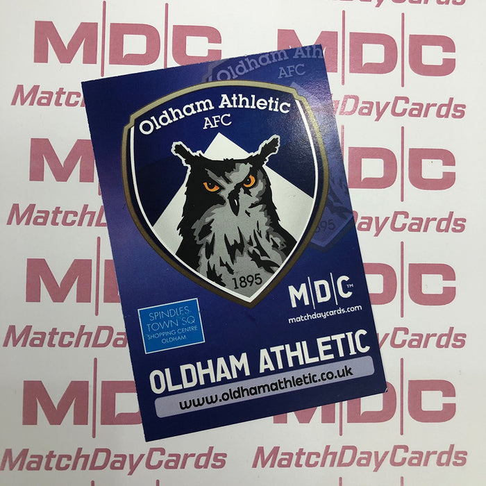 Oldham Athletic Club Crest Trading Card