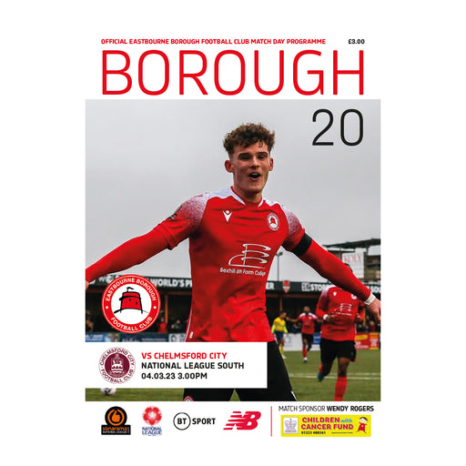 2022/23 #20 Eastbourne Borough v Chelmsford City National League South 04.03.23 Printed Programme