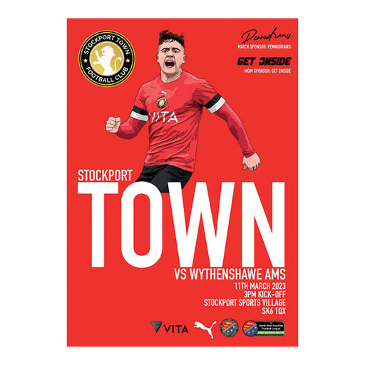 2022/23 #20 Stockport Town v Wythenshawe Amateurs NWCFL 11.03.23 Printed Programme