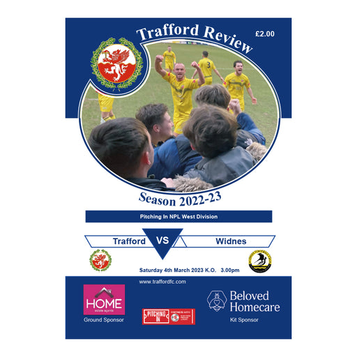 2022/23 #20 Trafford v Widnes NPL West 04.03.23 Printed Programme